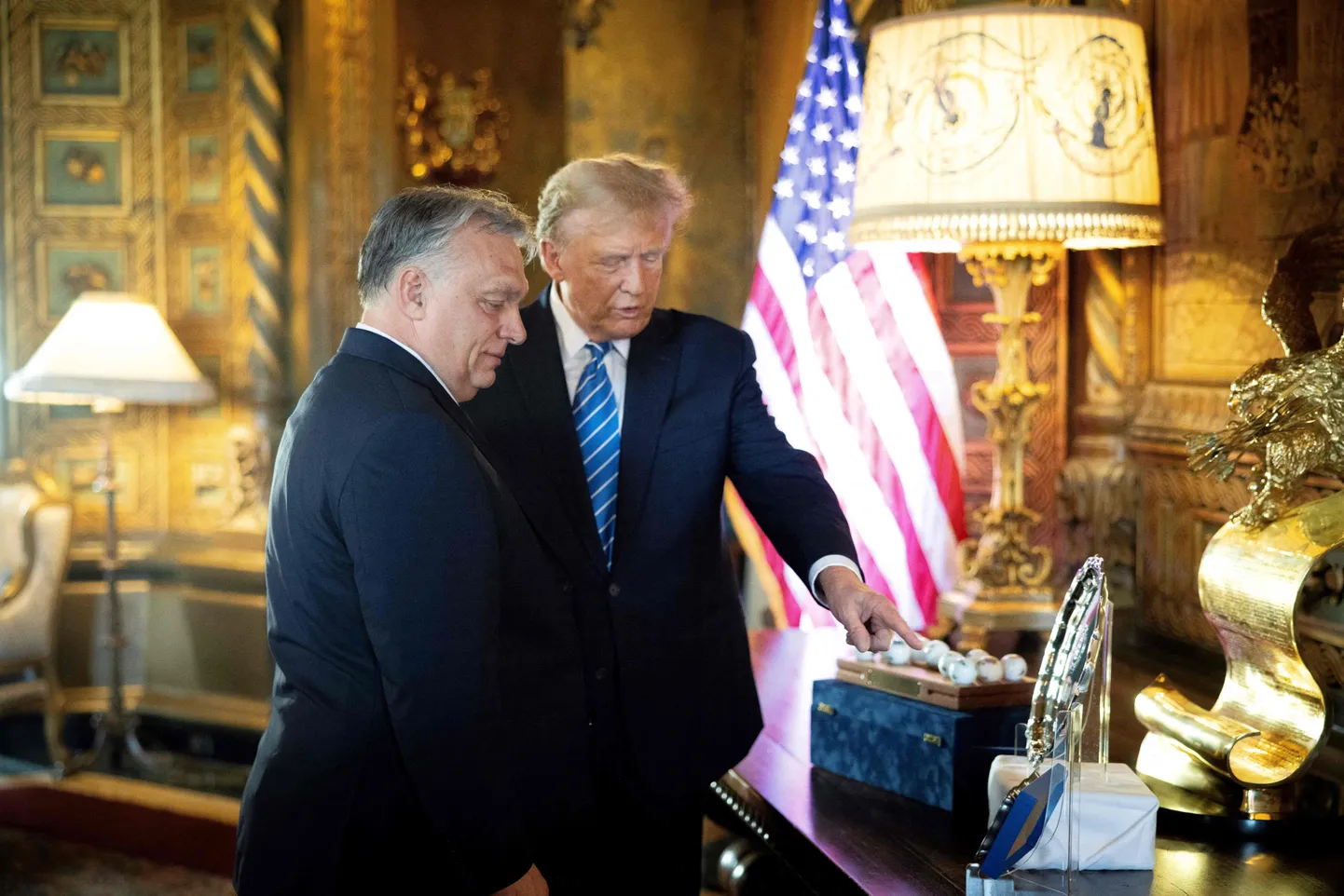 Ungari peaminister Viktor Orbán ja USA president Donald Trump. 8. märts 2024.