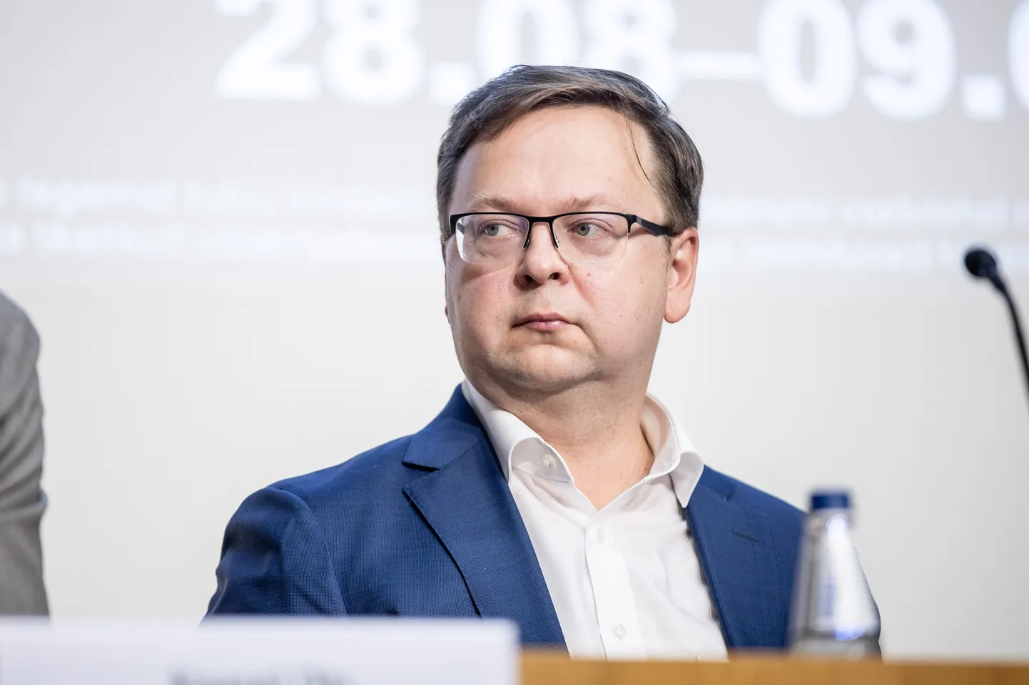28.08.2024 Tallinn Eesti riigi võlakirjade müümise pressikonverents. LHV investeerimispanganduse juht Mihkel Torim. Foto: Sander Ilvest, Postimees
