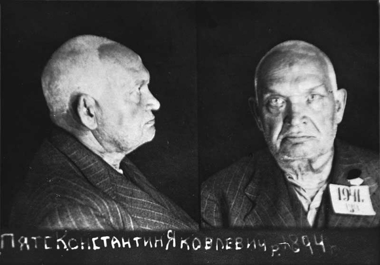 Kinnipeetava Konstantin Pätsi foto tema arreteerimistoimikust.