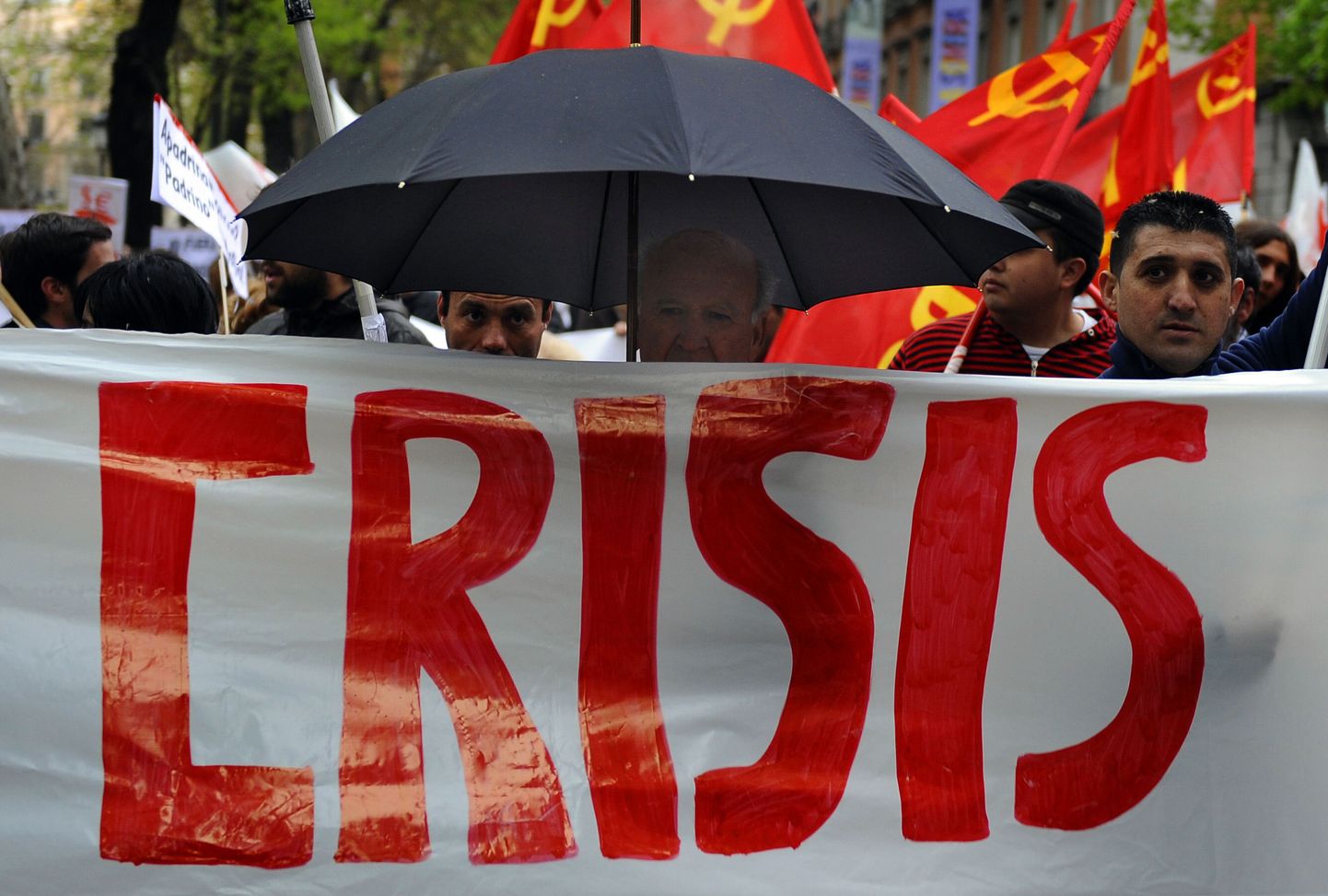 Viimase üleilmse majanduskriisi vastane demonstratsioon 2009. aastal Madriidis.