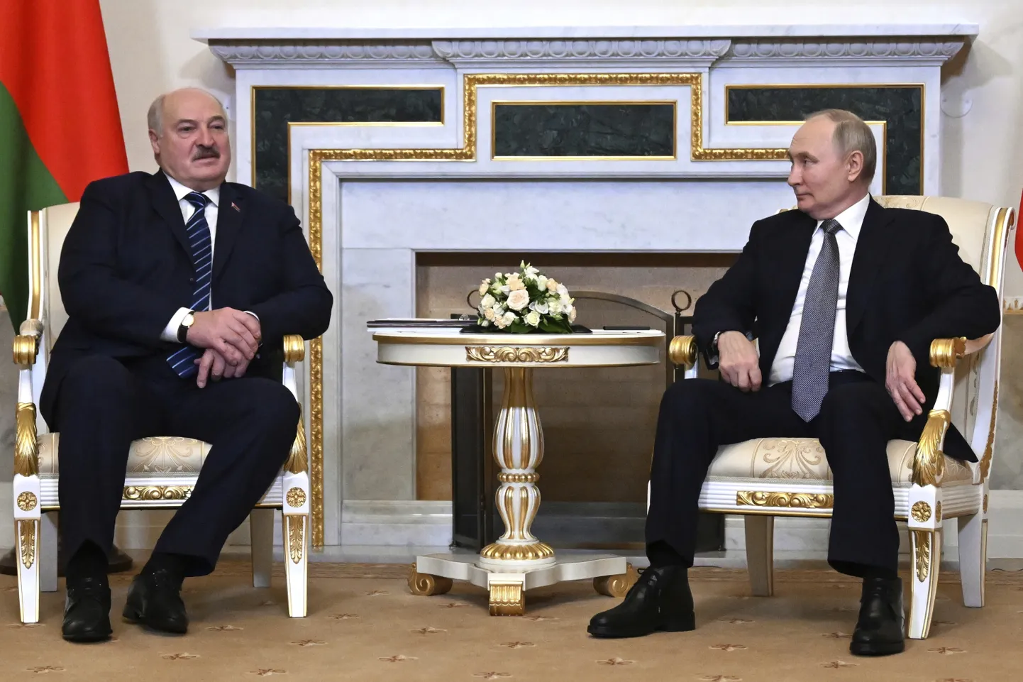 Valgevene režiimi Aljaksandr Lukašenka kohtumisel Venemaa diktaatori Vladimir Putiniga 28. jaanuaril 2024.